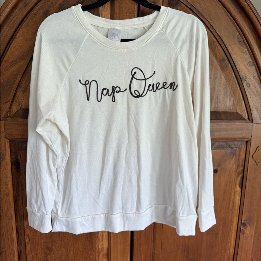 Secret Treasures Women's White 'Nap Queen' Sweatshirt